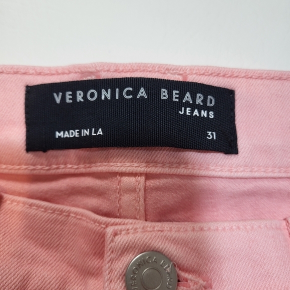 Veronica Beard Jeans Carson Ankle Flare High Rise Peony Pink Women's Size 31 NWT - Picture 8 of 9